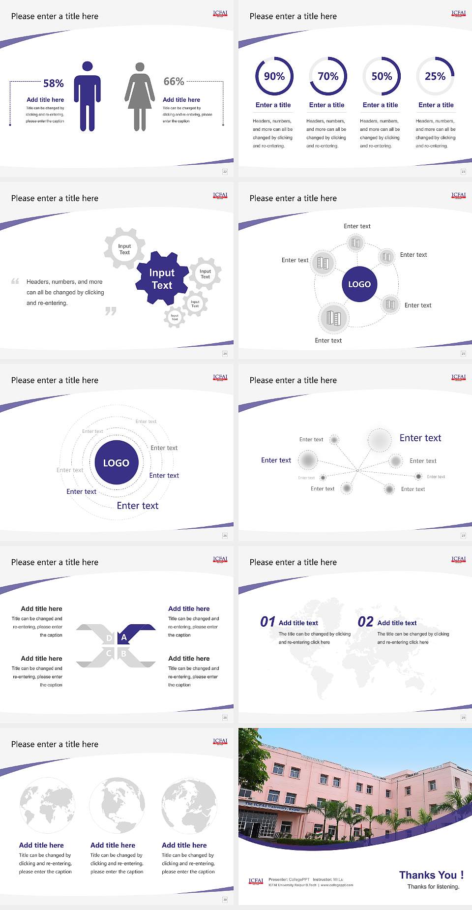 ICFAI University Raipur B.Tech Course/Courseware Creation PPT Template4:3 ratio PPT effect preview image4