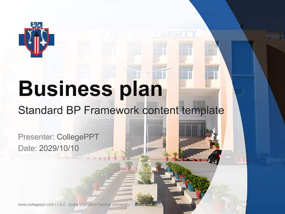 I.E.C. (India Education Centre) University Competition/Entrepreneurship Contest PPT Template4:3 ratio PPT effect preview image9