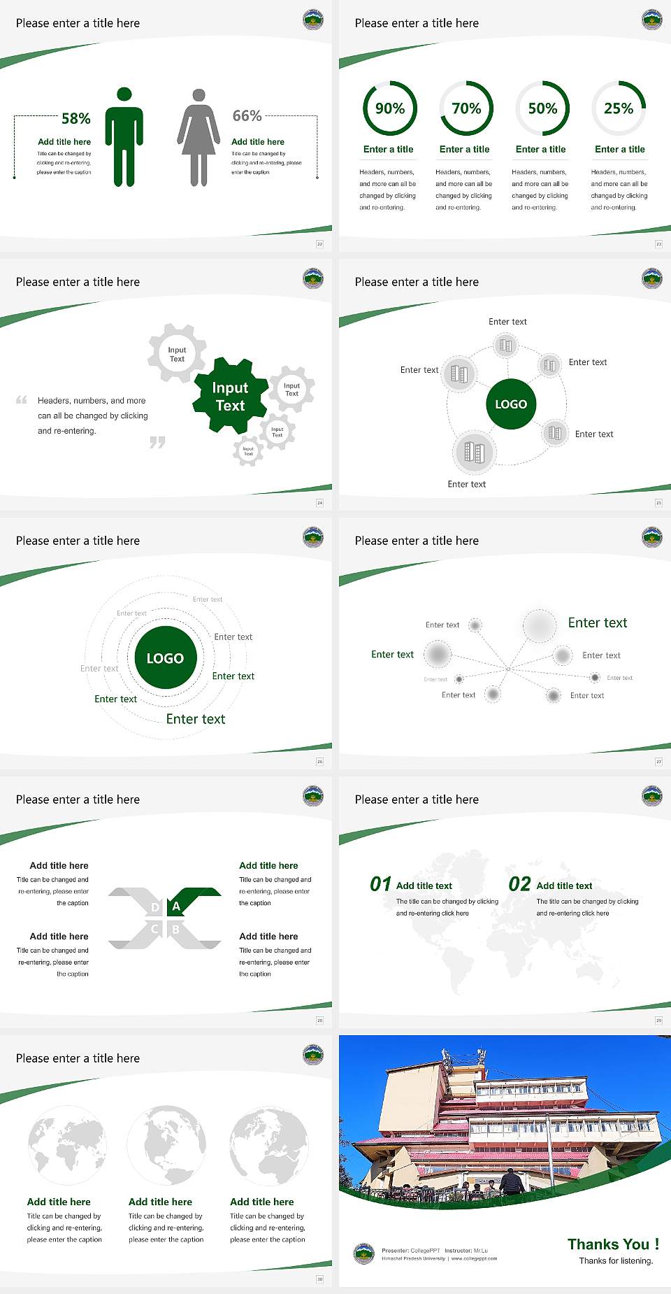 Himachal Pradesh University Course/Courseware Creation PPT Template4:3 ratio PPT effect preview image4