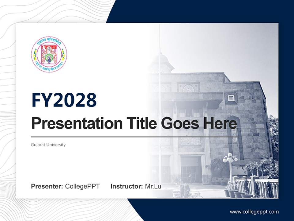 Gujarat University Academic Presentation/Research Findings Report PPT Template4:3 ratio PPT effect preview image5