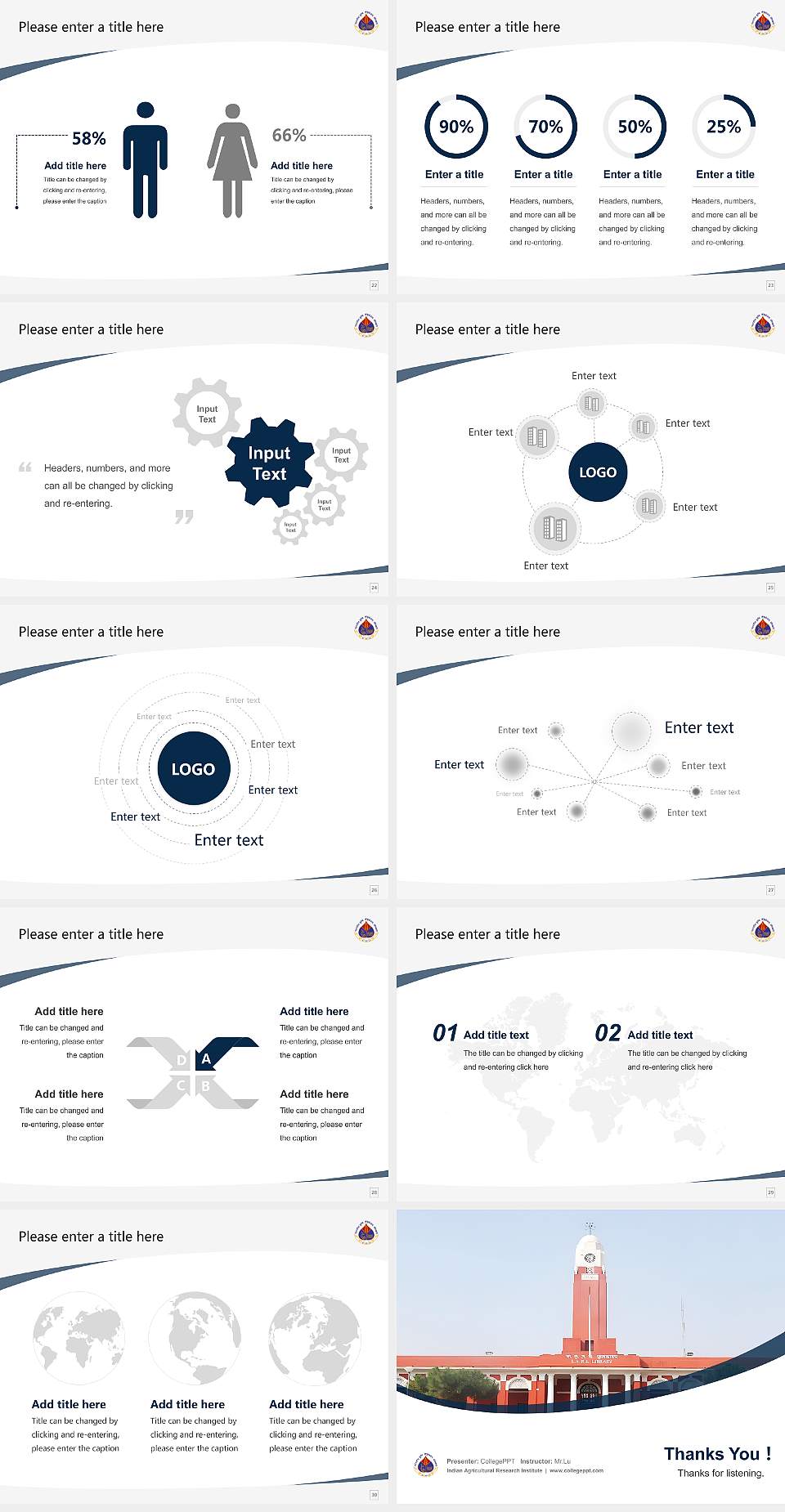 Indian Agricultural Research Institute Course/Courseware Creation PPT Template4:3 ratio PPT effect preview image4
