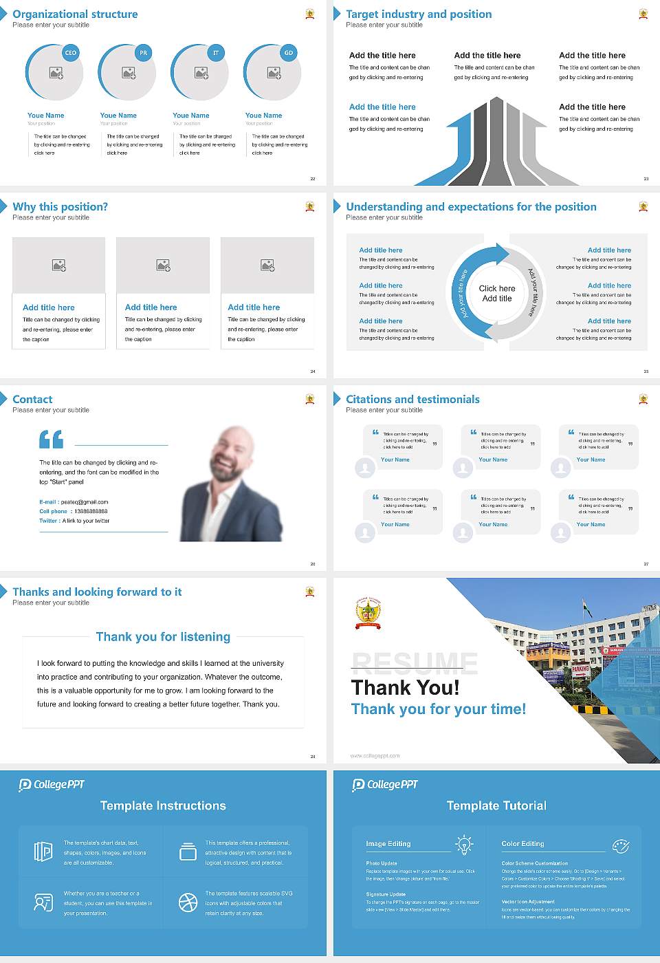 Gurugram University Resume PPT Template16:9 ratio PPT effect preview image4