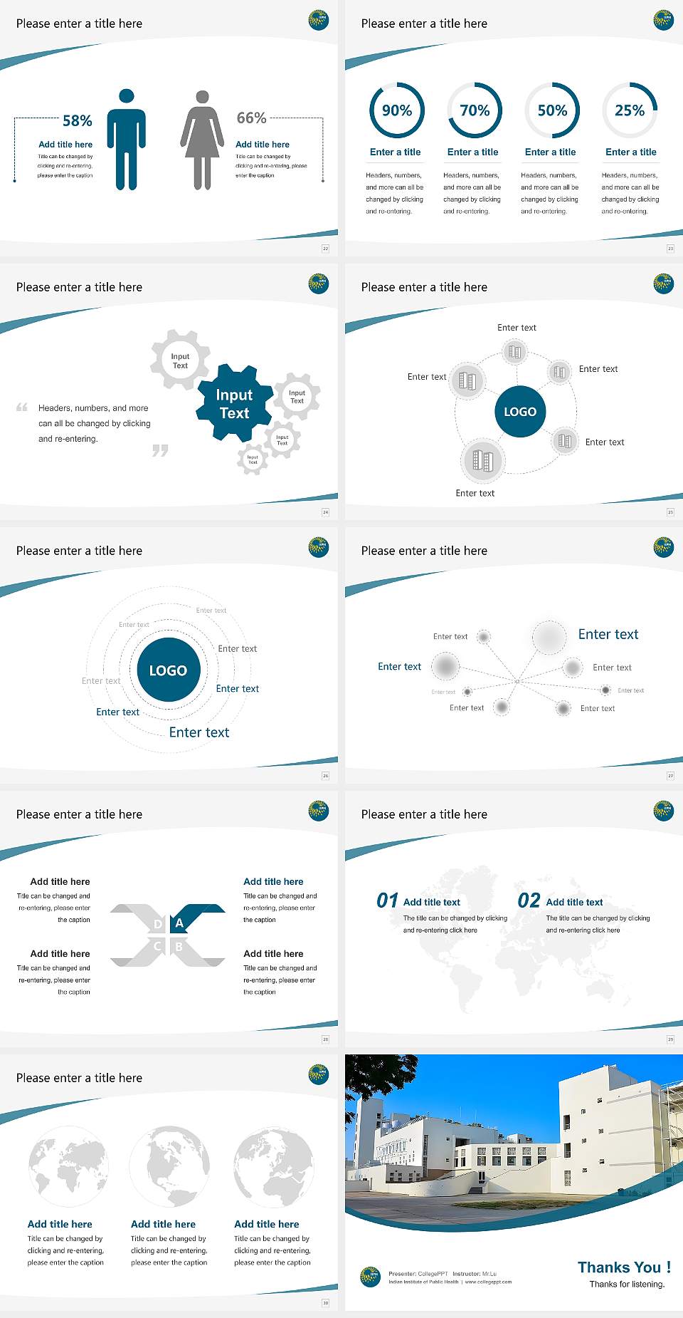 Indian Institute of Public Health Course/Courseware Creation PPT Template4:3 ratio PPT effect preview image4