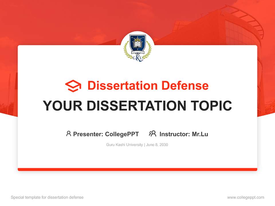 Guru Kashi University Graduation Thesis Defense PPT Template4:3 ratio PPT effect preview image7