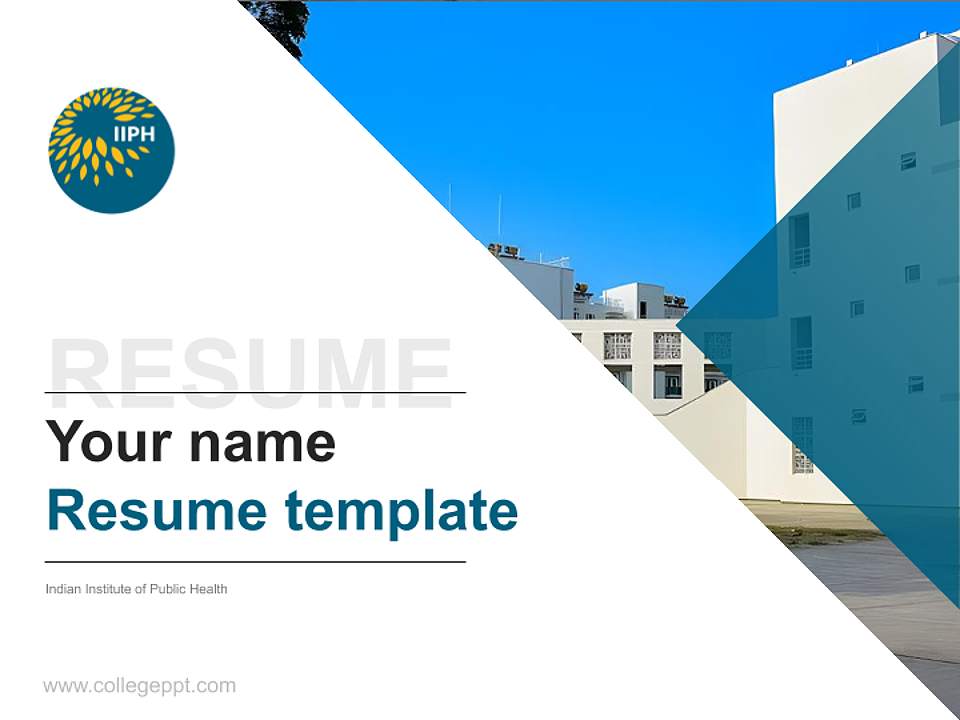 Indian Institute of Public Health Resume PPT Template4:3 ratio PPT effect preview image5