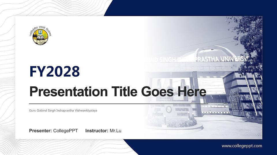 Guru Gobind Singh Indraprastha Vishwavidyalaya Academic Presentation/Research Findings Report PPT Template16:9 ratio PPT effect preview image