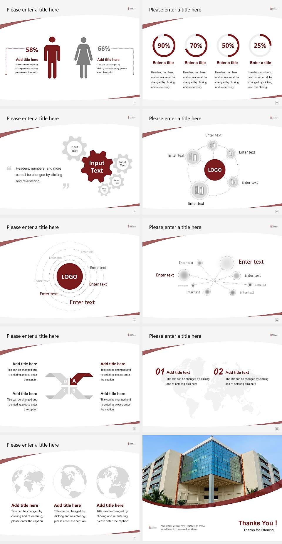 Indus University Course/Courseware Creation PPT Template4:3 ratio PPT effect preview image4