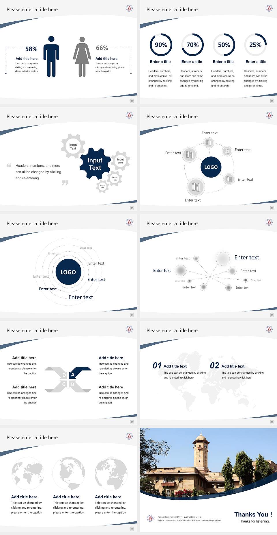 Gujarat University of Transplantation Sciences Course/Courseware Creation PPT Template4:3 ratio PPT effect preview image4