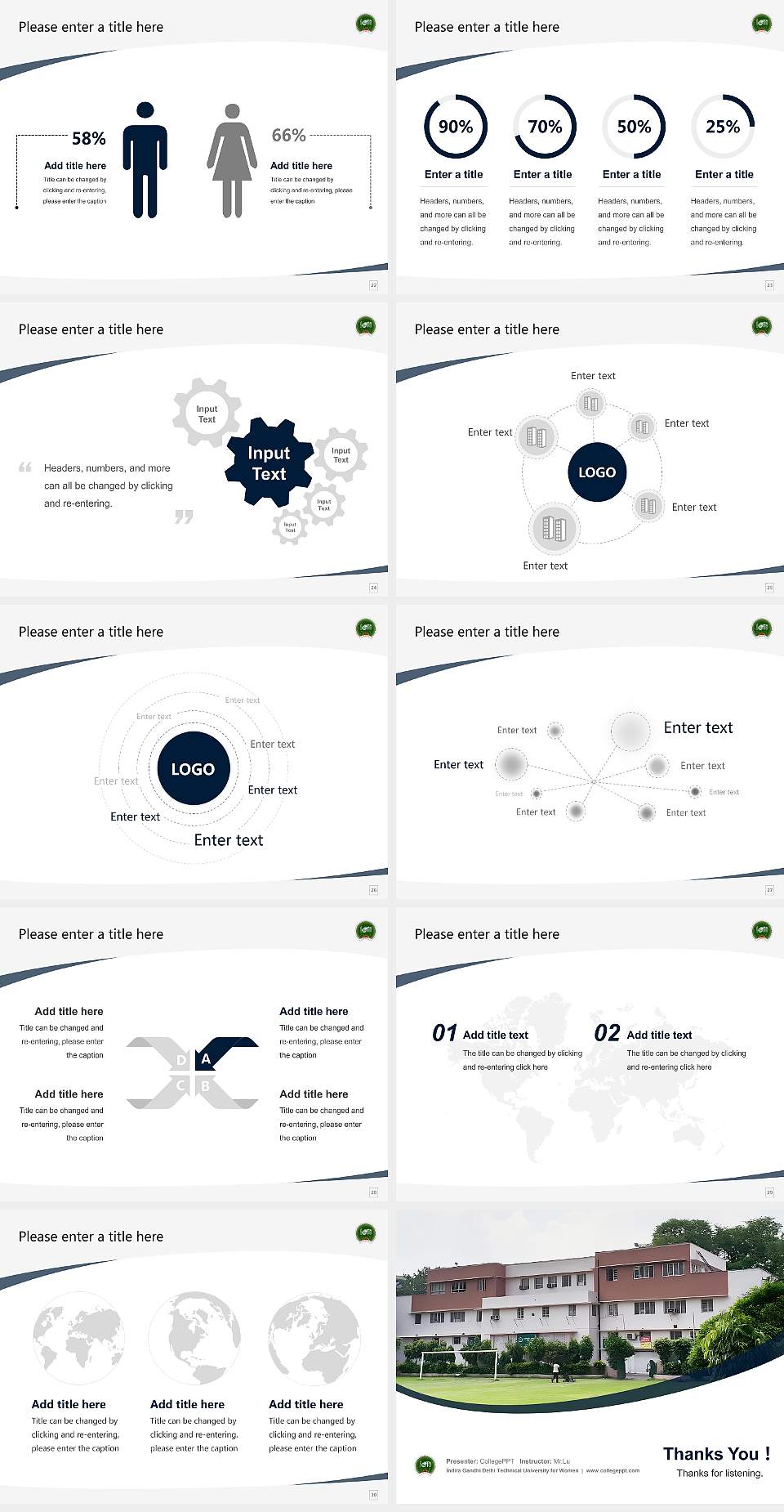 Indira Gandhi Delhi Technical University for Women Course/Courseware Creation PPT Template4:3 ratio PPT effect preview image4