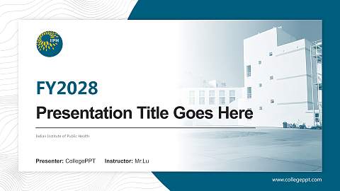 Indian Institute of Public Health Academic Presentation/Research Findings Report PPT Template