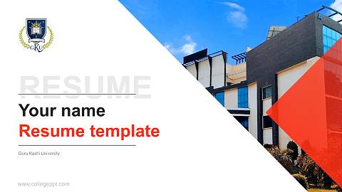 Guru Kashi University Resume PPT Template