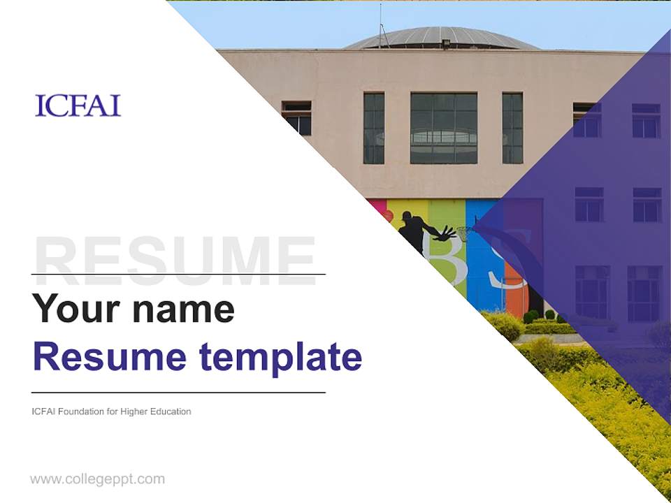 ICFAI Foundation for Higher Education Resume PPT Template4:3 ratio PPT effect preview image5