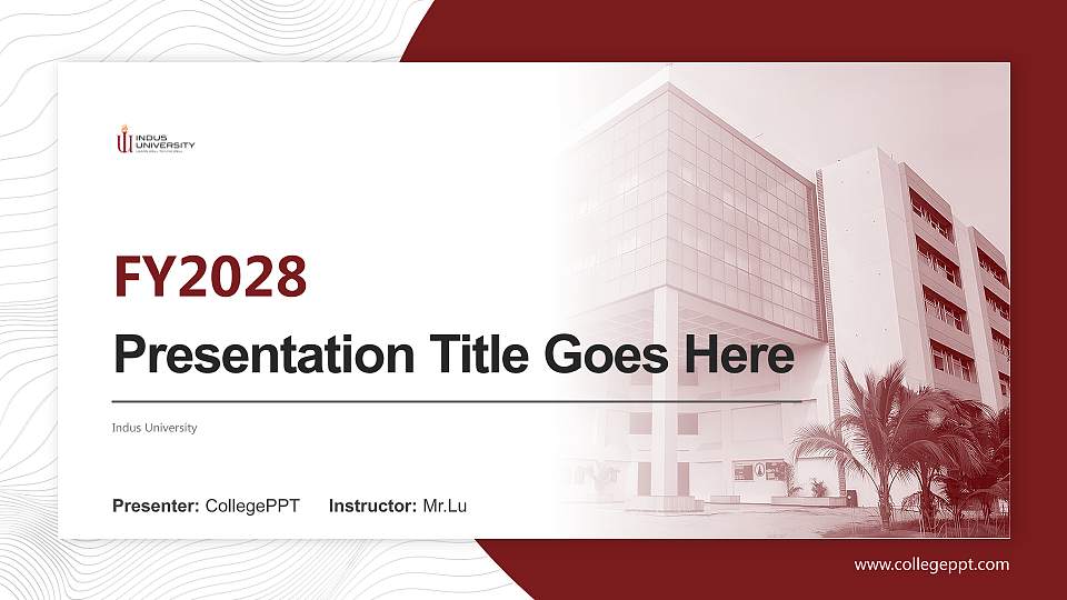 Indus University Academic Presentation/Research Findings Report PPT Template16:9 ratio PPT effect preview image