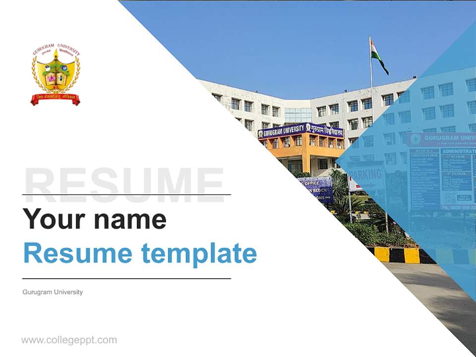 Gurugram University Resume PPT Template4:3 ratio PPT effect preview image5