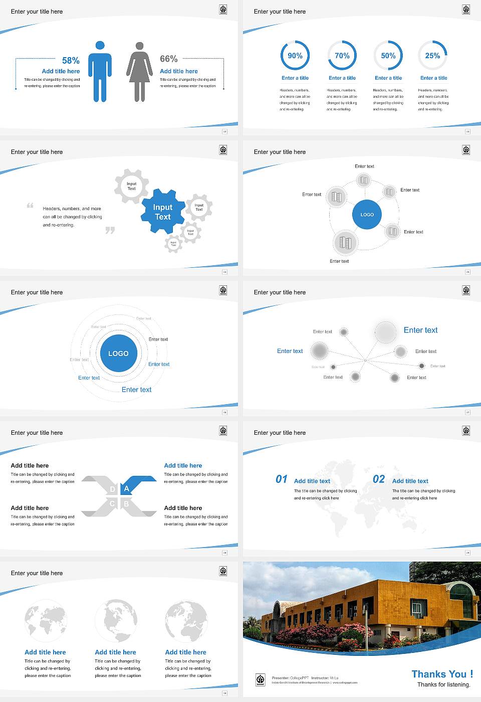 Indira Gandhi Institute of Development Research Course/Courseware Creation PPT Template16:9 ratio PPT effect preview image4