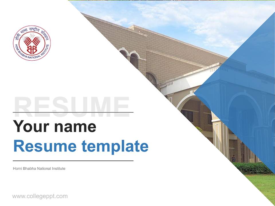 Homi Bhabha National Institute Resume PPT Template4:3 ratio PPT effect preview image5