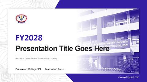 Guru Angad Dev Veterinary & Animal Sciences University Academic Presentation/Research Findings Report PPT Template