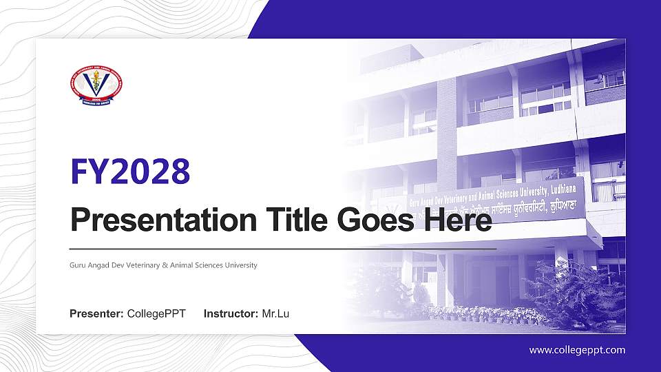 Guru Angad Dev Veterinary & Animal Sciences University Academic Presentation/Research Findings Report PPT Template16:9 ratio PPT effect preview image