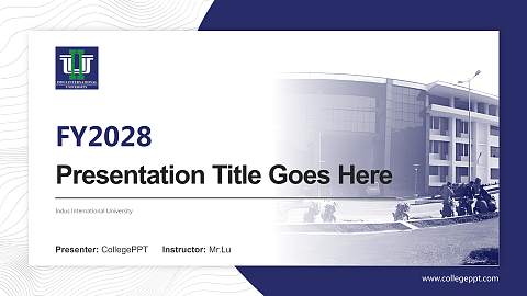 Indus International University Academic Presentation/Research Findings Report PPT Template