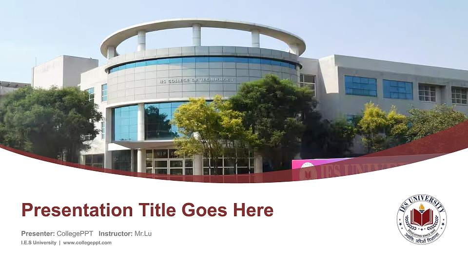 I.E.S University Course/Courseware Creation PPT Template16:9 ratio PPT effect preview image
