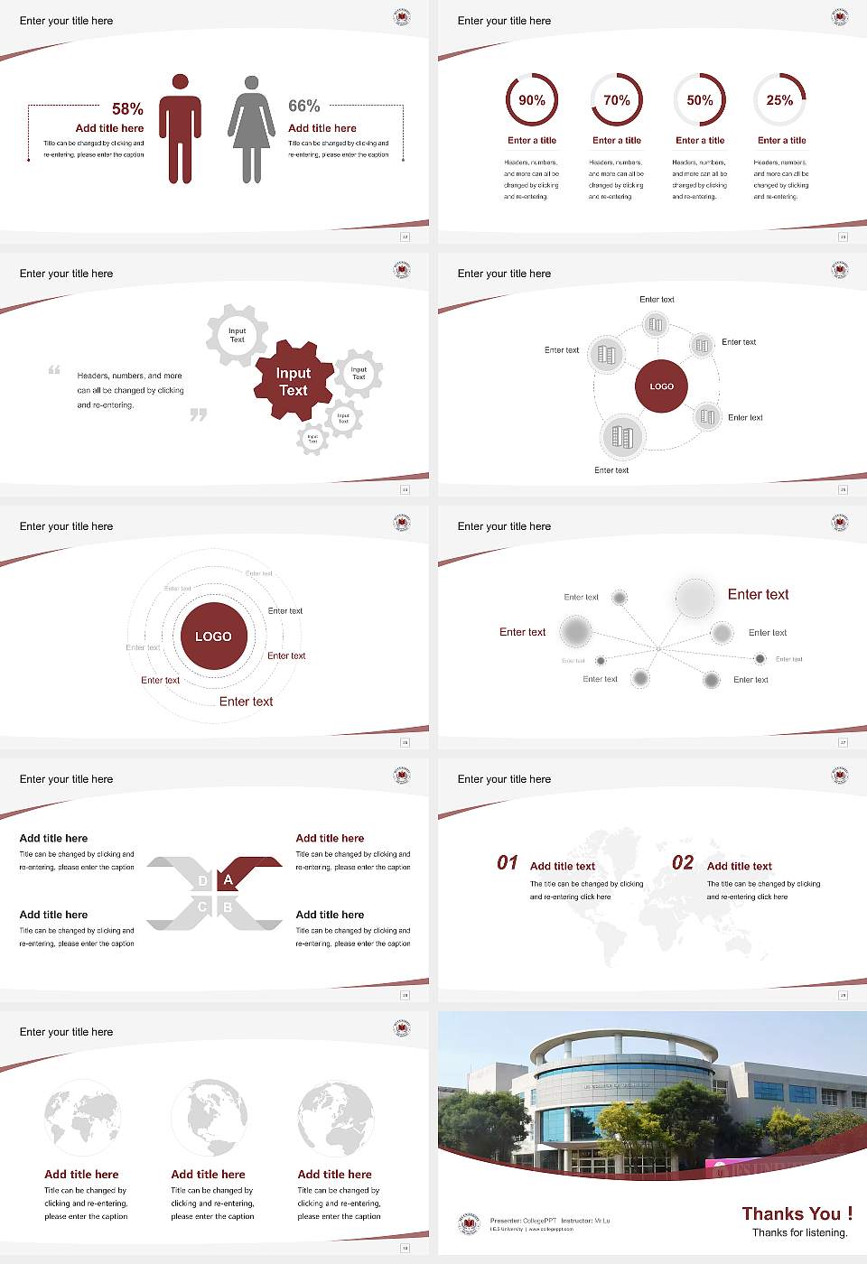 I.E.S University Course/Courseware Creation PPT Template16:9 ratio PPT effect preview image4