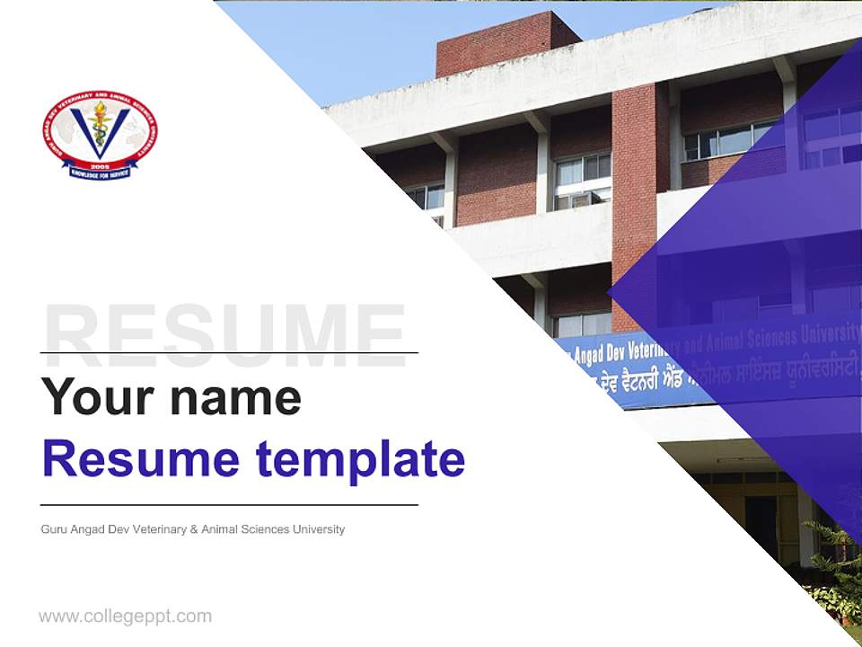 Guru Angad Dev Veterinary & Animal Sciences University Resume PPT Template4:3 ratio PPT effect preview image5