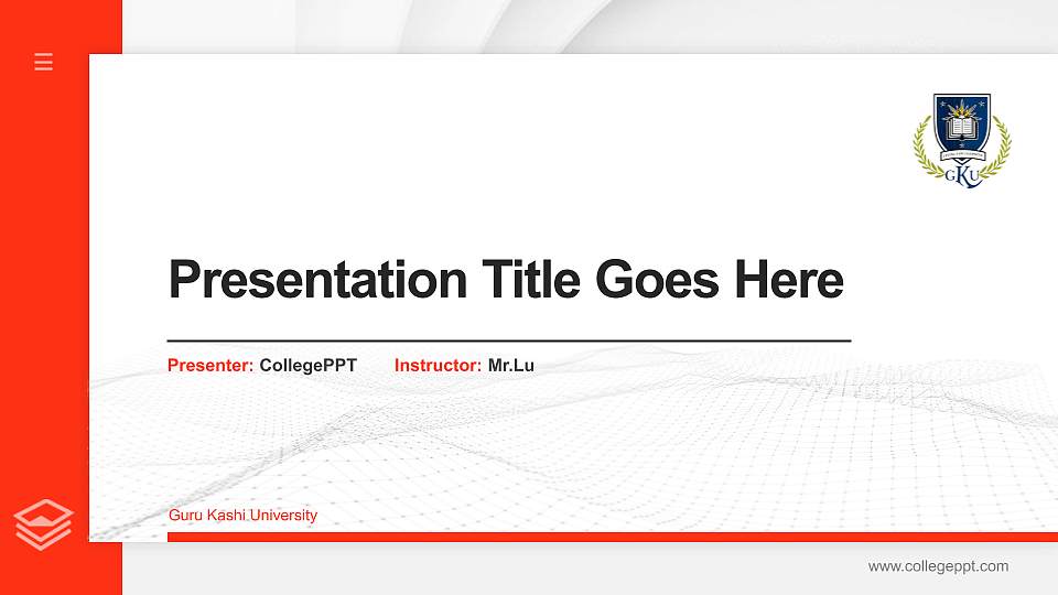 Guru Kashi University Thesis Proposal/Graduation Defense PPT Template16:9 ratio PPT effect preview image