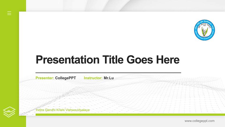 Indira Gandhi Krishi Vishwavidyalaya Thesis Proposal/Graduation Defense PPT Template16:9 ratio PPT effect preview image