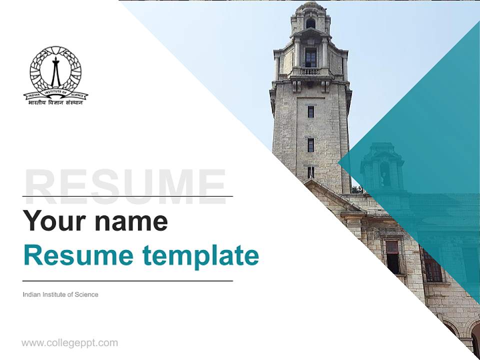 Indian Institute of Science Resume PPT Template4:3 ratio PPT effect preview image5