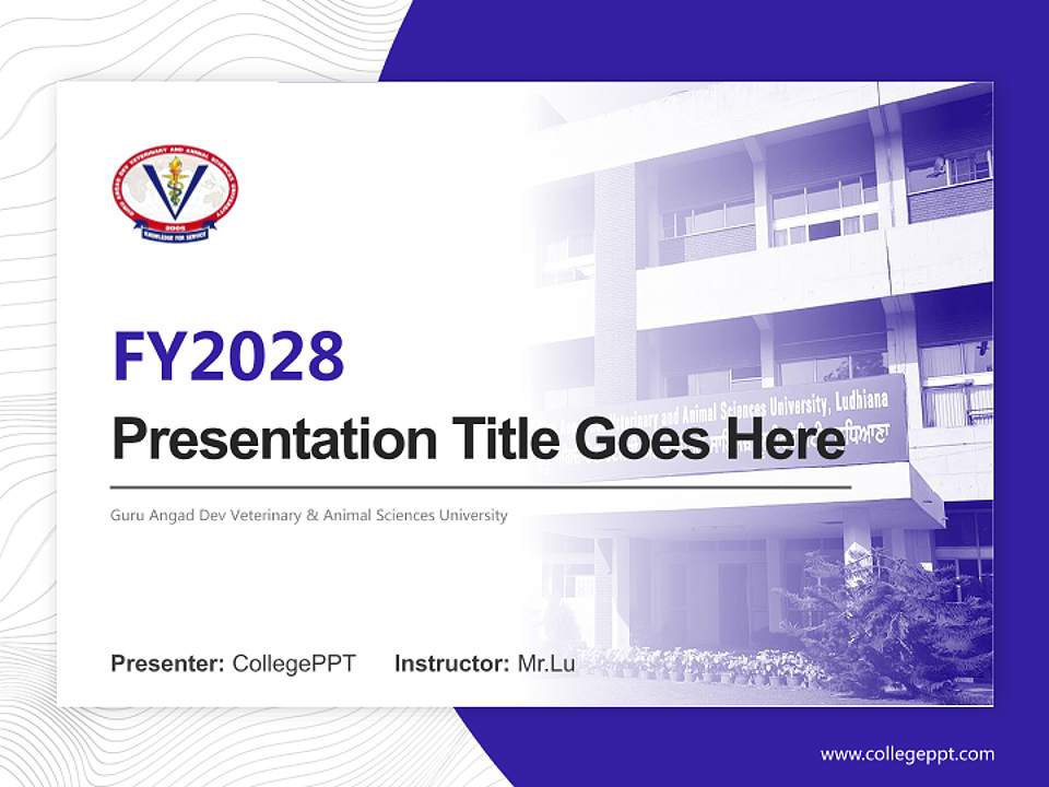 Guru Angad Dev Veterinary & Animal Sciences University Academic Presentation/Research Findings Report PPT Template4:3 ratio PPT effect preview image5