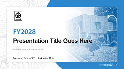 Indira Gandhi Institute of Development Research Academic Presentation/Research Findings Report PPT Template