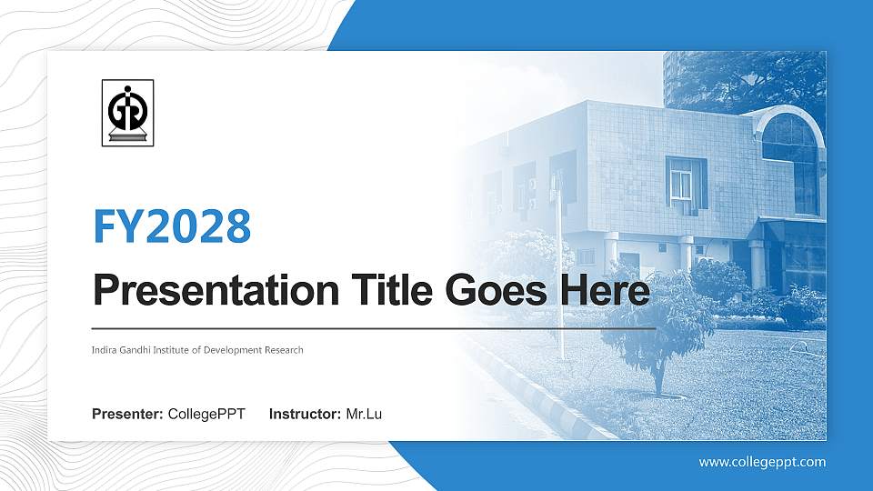 Indira Gandhi Institute of Development Research Academic Presentation/Research Findings Report PPT Template16:9 ratio PPT effect preview image