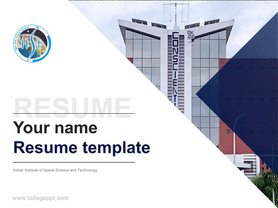 Indian Institute of Space Science and Technology Resume PPT Template4:3 ratio PPT effect preview image5