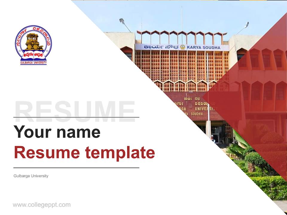 Gulbarga University Resume PPT Template4:3 ratio PPT effect preview image5