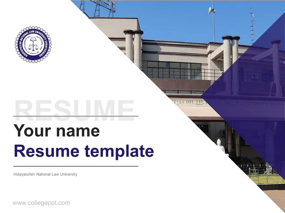 Hidayatullah National Law University Resume PPT Template4:3 ratio PPT effect preview image5