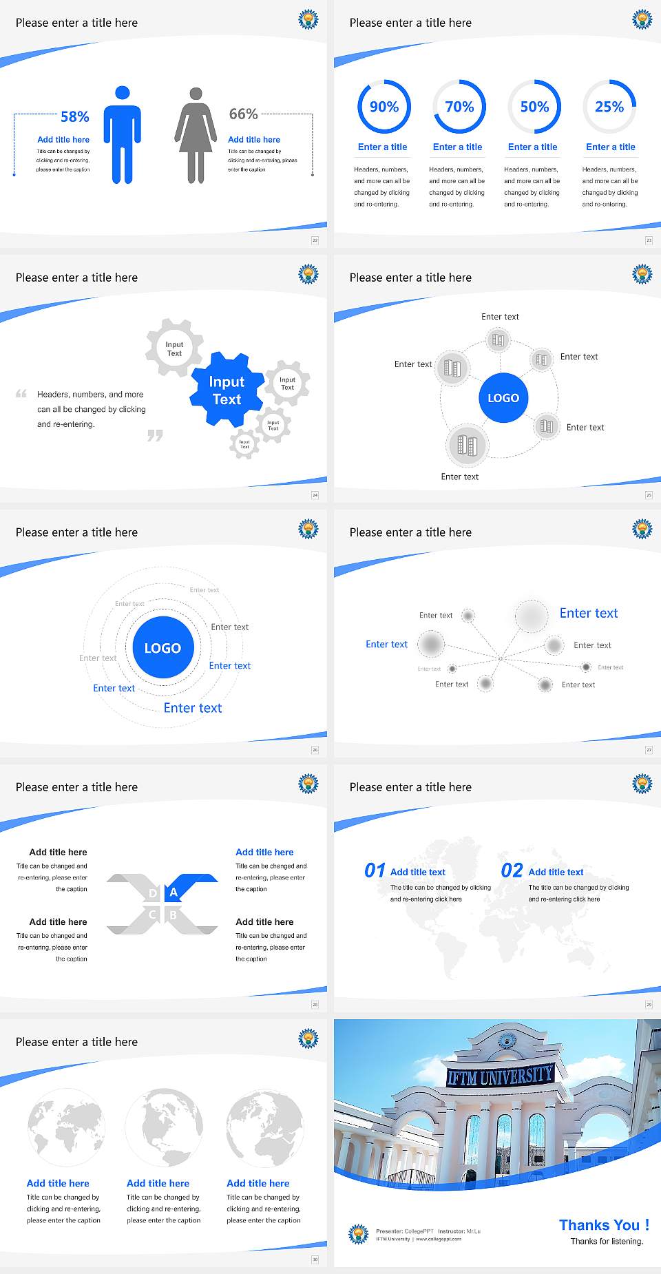 IFTM University Course/Courseware Creation PPT Template4:3 ratio PPT effect preview image4