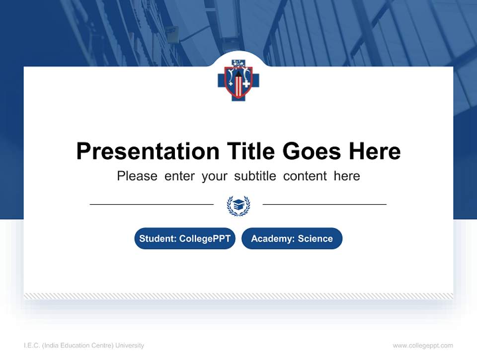 I.E.C. (India Education Centre) University National Scholarship Defense PPT Template4:3 ratio PPT effect preview image4