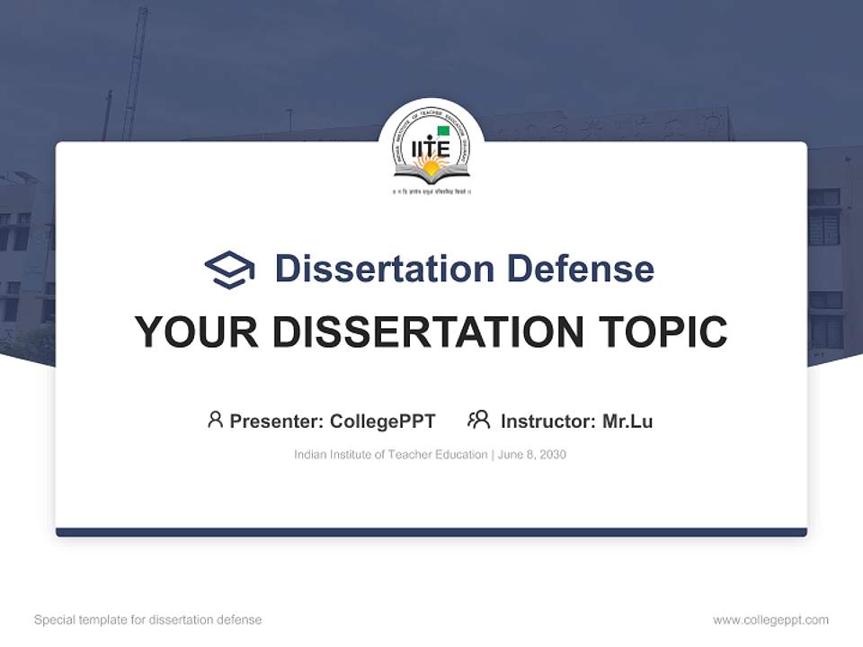 Indian Institute of Teacher Education Graduation Thesis Defense PPT Template4:3 ratio PPT effect preview image7