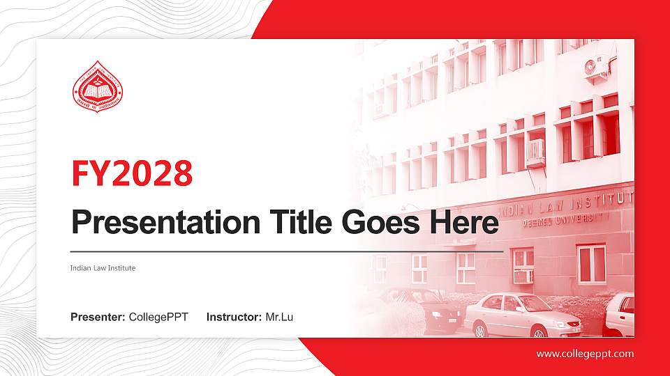 Indian Law Institute Academic Presentation/Research Findings Report PPT Template16:9 ratio PPT effect preview image