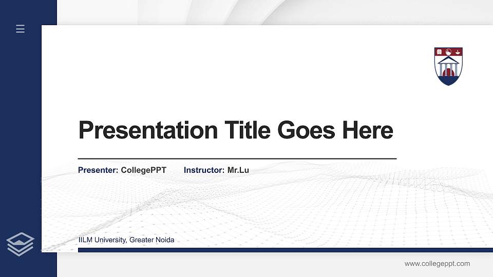 IILM University, Greater Noida Thesis Proposal/Graduation Defense PPT Template16:9 ratio PPT effect preview image