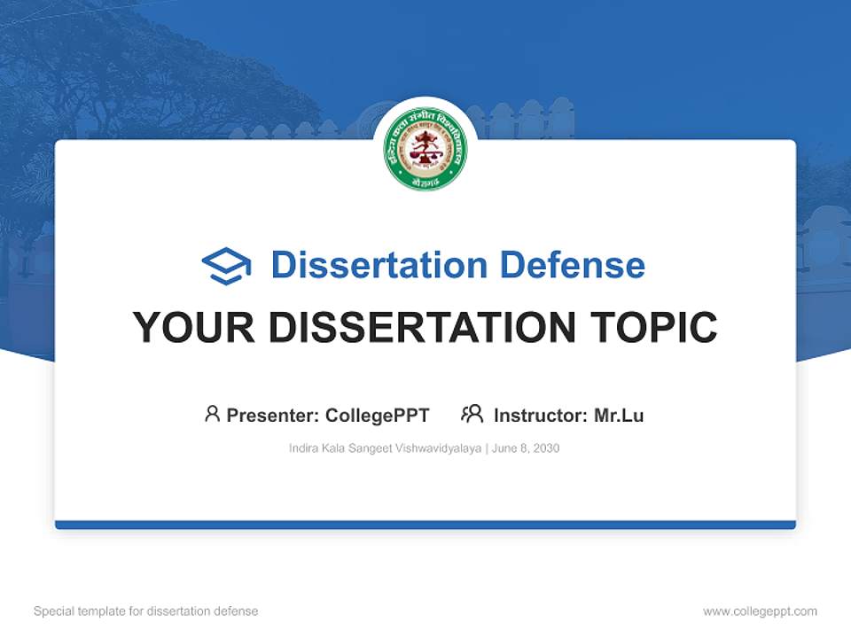 Indira Kala Sangeet Vishwavidyalaya Graduation Thesis Defense PPT Template4:3 ratio PPT effect preview image7