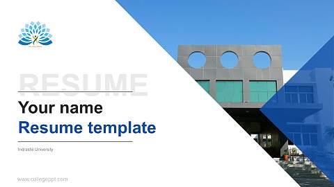 Indrashil University Resume PPT Template
