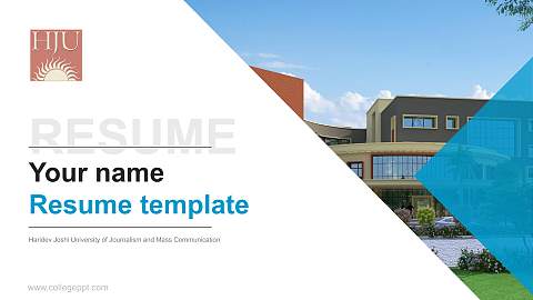 Haridev Joshi University of Journalism and Mass Communication Resume PPT Template