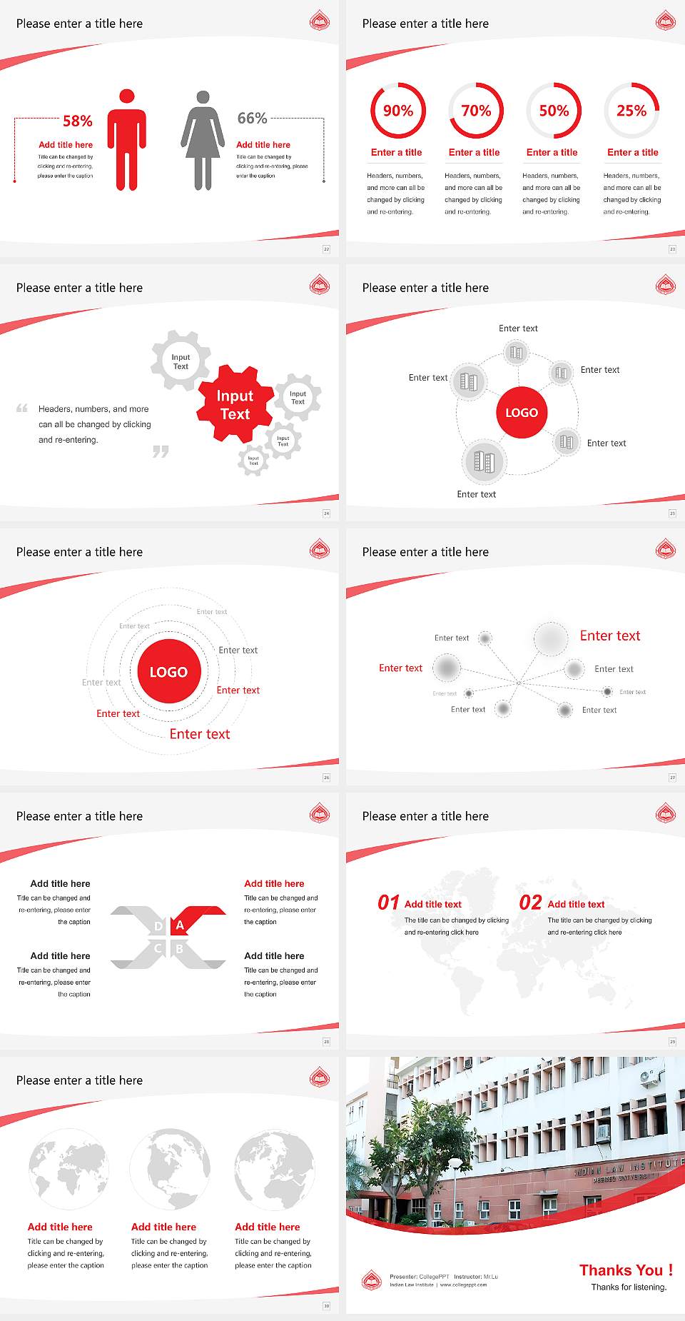 Indian Law Institute Course/Courseware Creation PPT Template4:3 ratio PPT effect preview image4