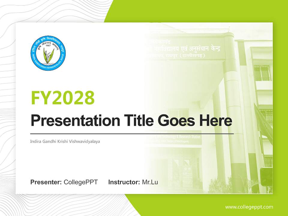 Indira Gandhi Krishi Vishwavidyalaya Academic Presentation/Research Findings Report PPT Template4:3 ratio PPT effect preview image5