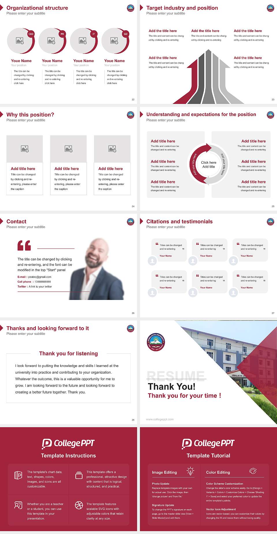 Himalayiya University Resume PPT Template4:3 ratio PPT effect preview image4