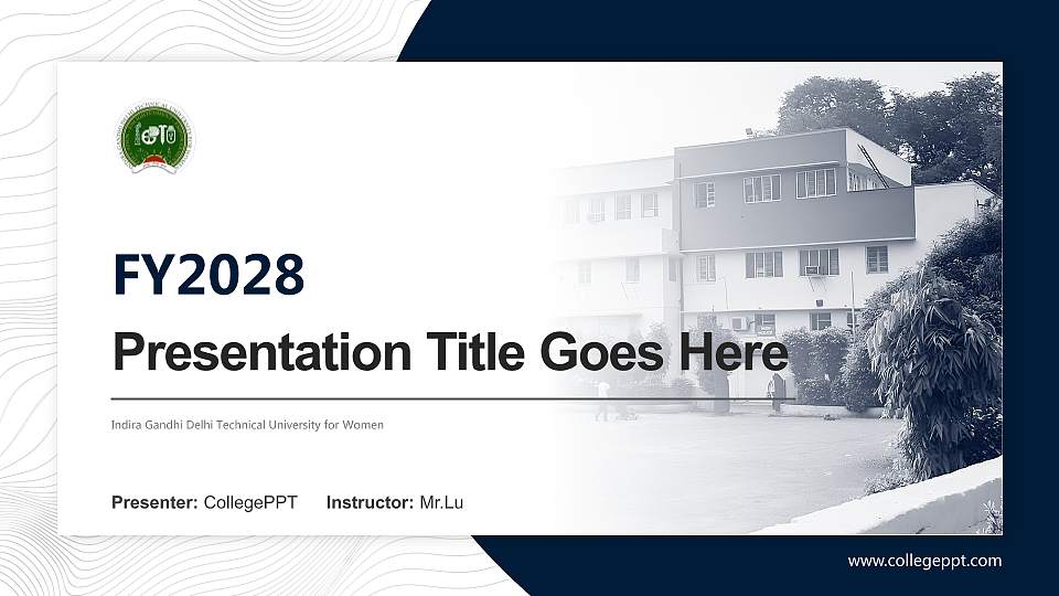 Indira Gandhi Delhi Technical University for Women Academic Presentation/Research Findings Report PPT Template16:9 ratio PPT effect preview image