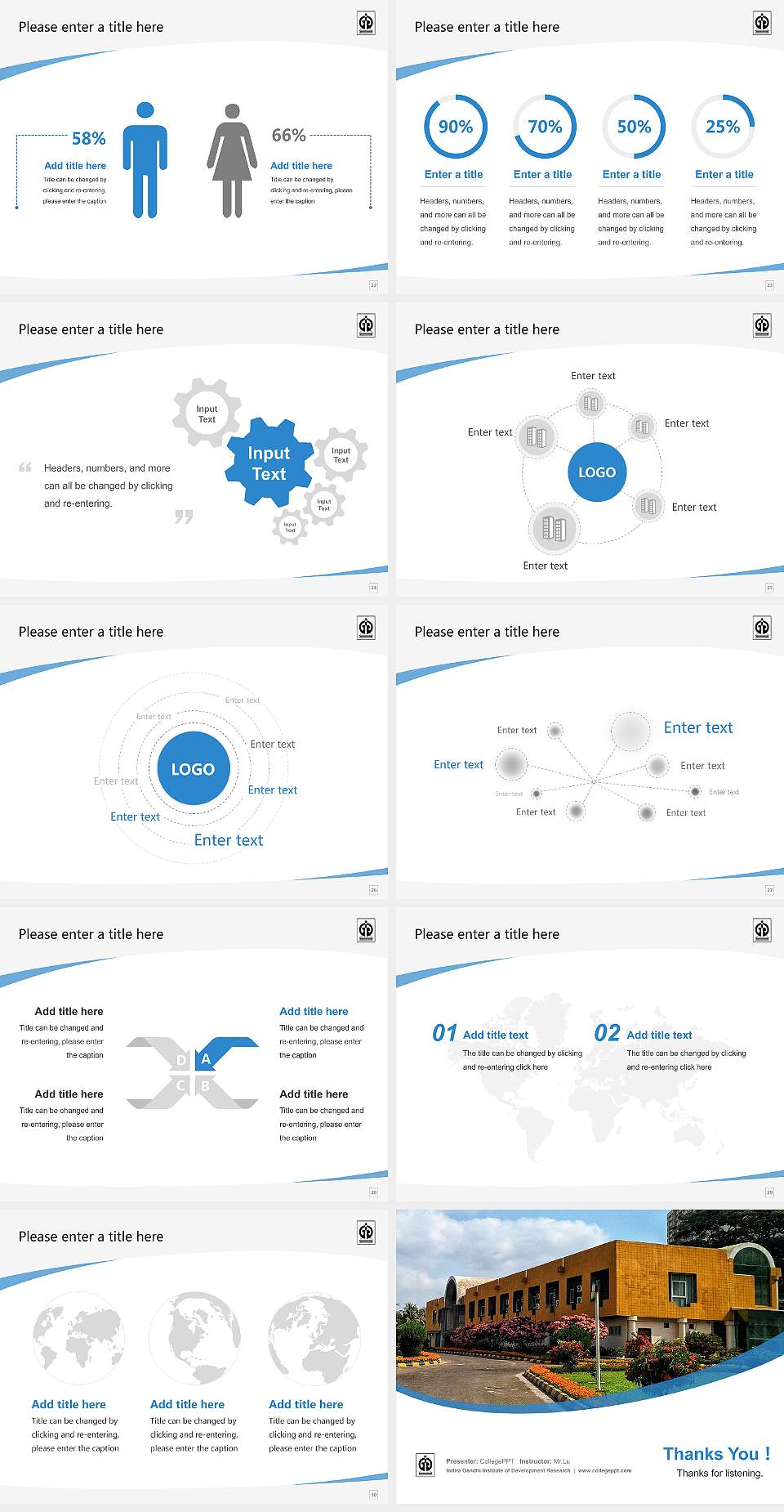 Indira Gandhi Institute of Development Research Course/Courseware Creation PPT Template4:3 ratio PPT effect preview image4
