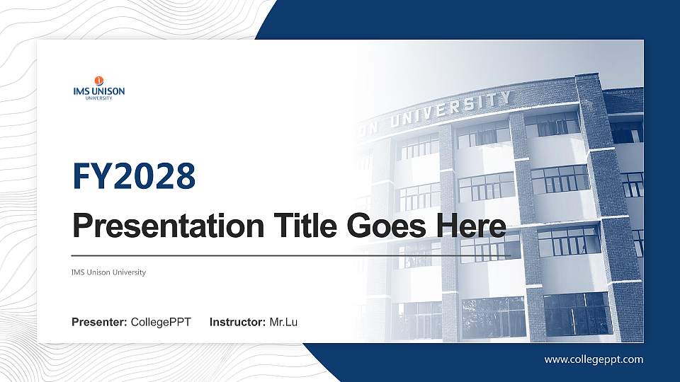 IMS Unison University Academic Presentation/Research Findings Report PPT Template16:9 ratio PPT effect preview image