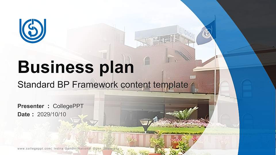 Indira Gandhi National Open University Competition/Entrepreneurship Contest PPT Template16:9 ratio PPT effect preview image